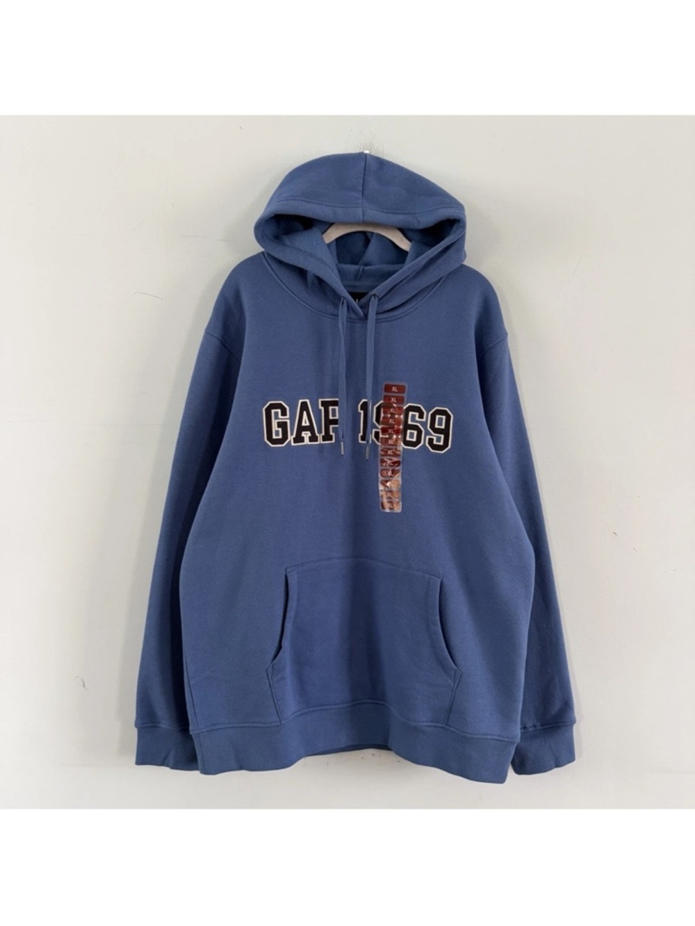 NWT GAP 1969 Applique Fleece Logo Blue Hoodie Pullover‎ Mens Sweatshirt